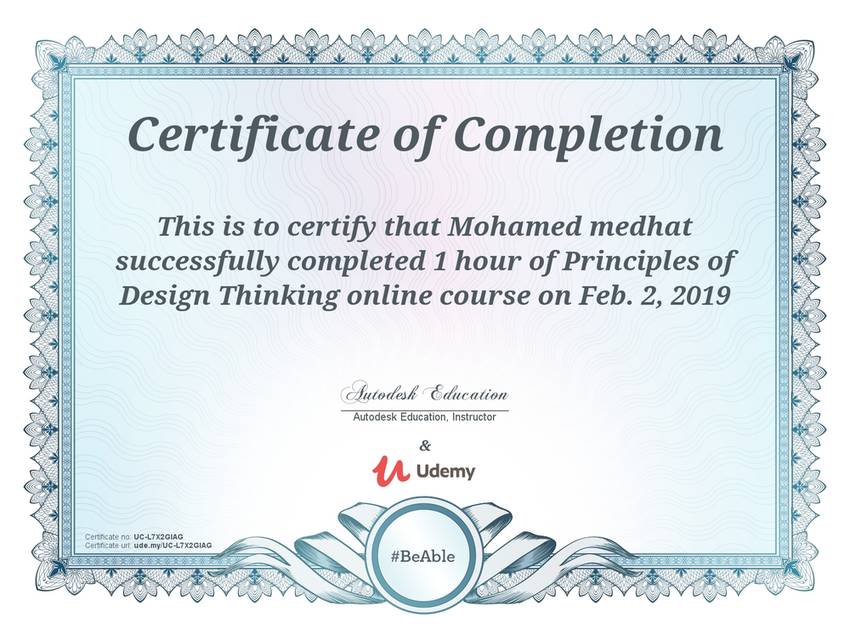 Design Thinking certificate